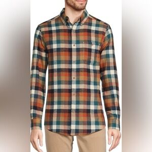 NWT Rowm Nomad Collection Long Sleeve Portuguese Flannel Plaid Shirt, size 3XB